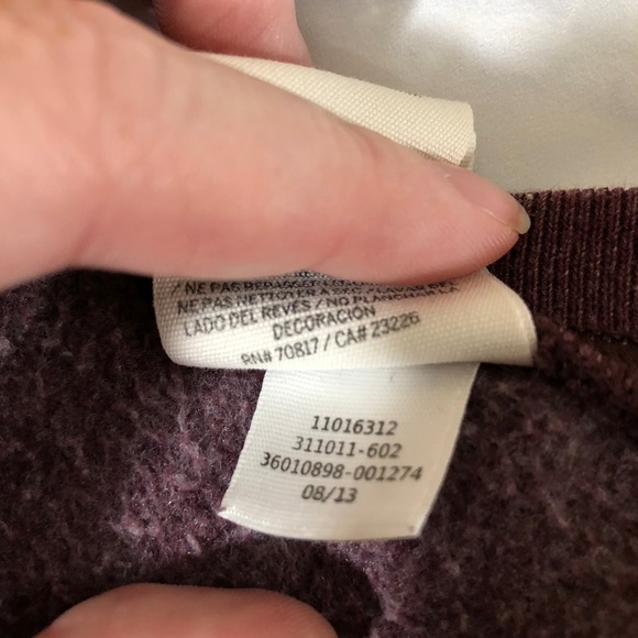 PINK Victoria's Secret Burgundy & White Sweatshirt - Picture 4 of 7